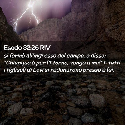 Picture 02 - Esodo 32:26 RIV - si fermò all’ingresso del campo, e disse: - Bible Verse Picture
