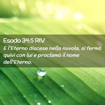 Picture 02 - Esodo 34:5 RIV - E l’Eterno discese nella nuvola, si fermò - Bible Verse Picture
