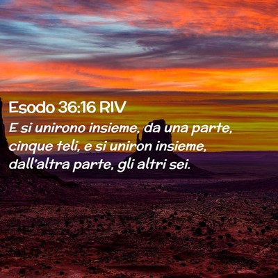 Picture 02 - Esodo 36:16 RIV - E si unirono insieme, da una parte, cinque teli, - Bible Verse Picture