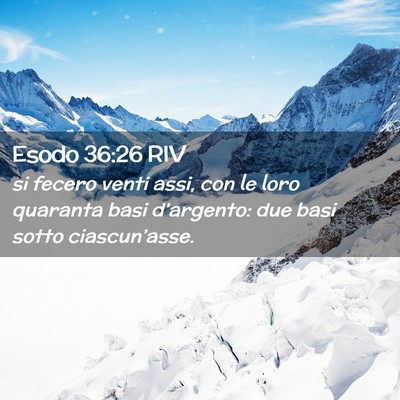 Picture 02 - Esodo 36:26 RIV - si fecero venti assi, con le loro quaranta basi - Bible Verse Picture