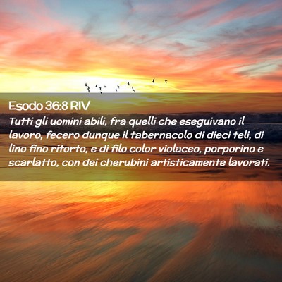 Picture 02 - Esodo 36:8 RIV - Tutti gli uomini abili, fra quelli che eseguivano - Bible Verse Picture