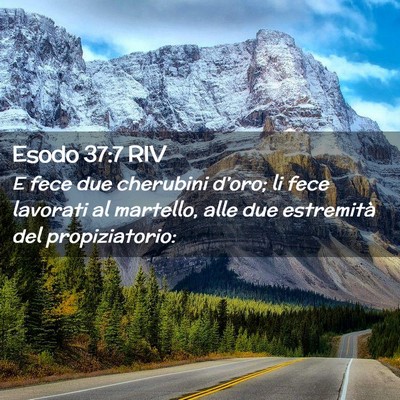 Picture 02 - Esodo 37:7 RIV - E fece due cherubini d’oro; li fece lavorati al - Bible Verse Picture