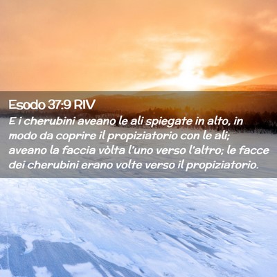 Picture 02 - Esodo 37:9 RIV - E i cherubini aveano le ali spiegate in alto, in - Bible Verse Picture