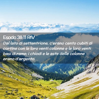 Picture 02 - Esodo 38:11 RIV - Dal lato di settentrione, c’erano cento cubiti - Bible Verse Picture