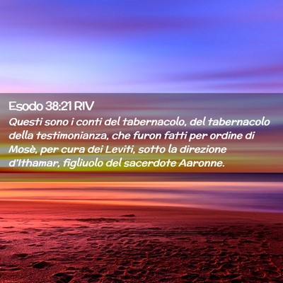 Picture 02 - Esodo 38:21 RIV - Questi sono i conti del tabernacolo, del - Bible Verse Picture