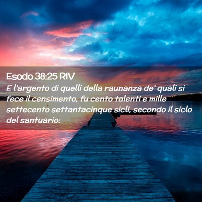 Picture 02 - Esodo 38:25 RIV - E l’argento di quelli della raunanza de’ - Bible Verse Picture