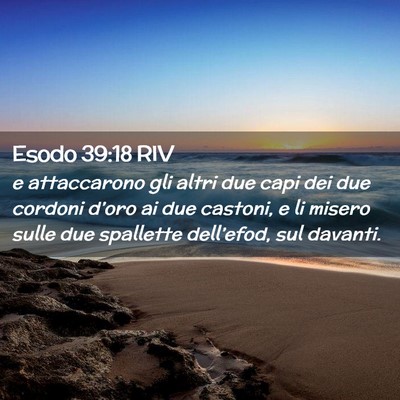 Picture 02 - Esodo 39:18 RIV - e attaccarono gli altri due capi dei due cordoni - Bible Verse Picture