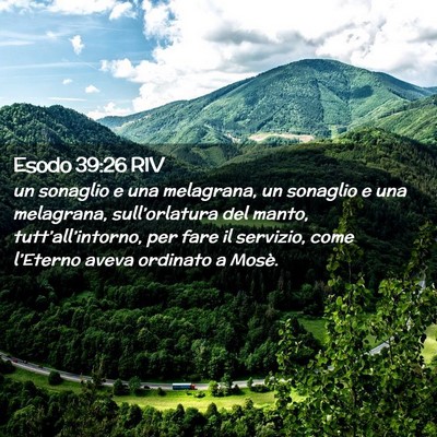 Picture 02 - Esodo 39:26 RIV - un sonaglio e una melagrana, un sonaglio e una - Bible Verse Picture