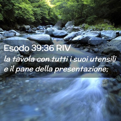 Picture 02 - Esodo 39:36 RIV - la tavola con tutti i suoi utensili e il pane - Bible Verse Picture