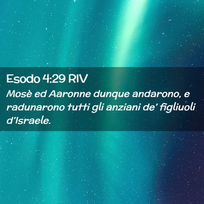 Picture 02 - Esodo 4:29 RIV - Mosè ed Aaronne dunque andarono, e radunarono - Bible Verse Picture