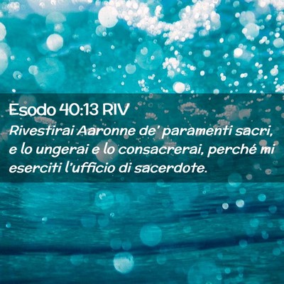 Picture 02 - Esodo 40:13 RIV - Rivestirai Aaronne de’ paramenti sacri, e lo - Bible Verse Picture
