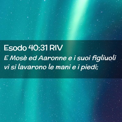 Picture 02 - Esodo 40:31 RIV - E Mosè ed Aaronne e i suoi figliuoli vi si - Bible Verse Picture
