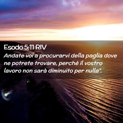 Picture 02 - Esodo 5:11 RIV - Andate voi a procurarvi della paglia dove ne - Bible Verse Picture