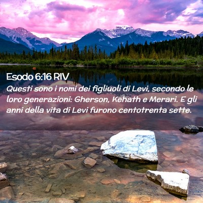 Picture 02 - Esodo 6:16 RIV - Questi sono i nomi dei figliuoli di Levi, secondo - Bible Verse Picture