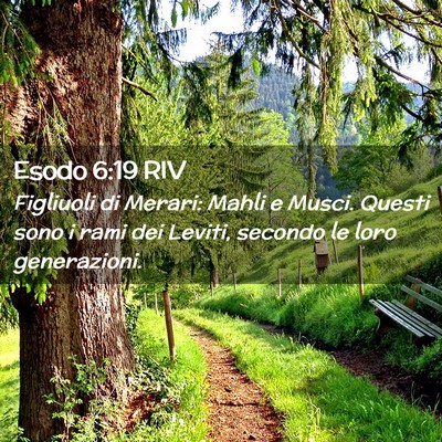 Picture 02 - Esodo 6:19 RIV - Figliuoli di Merari: Mahli e Musci. Questi sono i - Bible Verse Picture