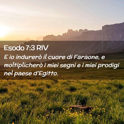 Picture 02 - Esodo 7:3 RIV - E io indurerò il cuore di Faraone, e - Bible Verse Picture