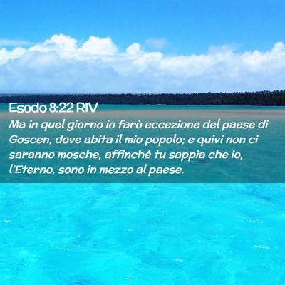 Picture 02 - Esodo 8:22 RIV - Ma in quel giorno io farò eccezione del paese di - Bible Verse Picture