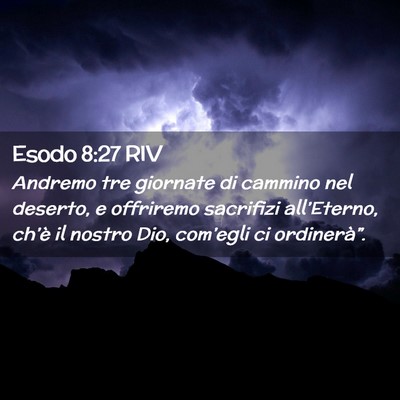 Picture 02 - Esodo 8:27 RIV - Andremo tre giornate di cammino nel deserto, e - Bible Verse Picture