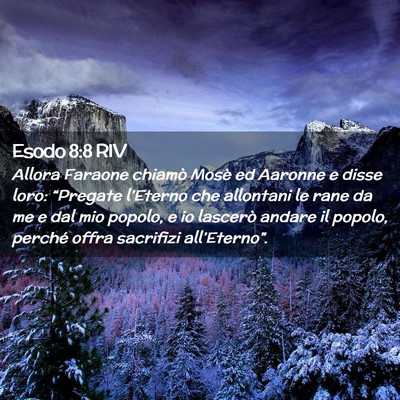 Picture 02 - Esodo 8:8 RIV - Allora Faraone chiamò Mosè ed Aaronne e disse - Bible Verse Picture