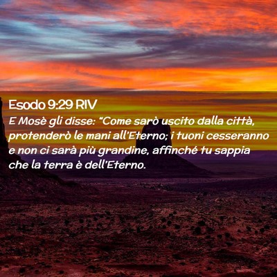 Picture 02 - Esodo 9:29 RIV - E Mosè gli disse: “Come sarò uscito dalla - Bible Verse Picture
