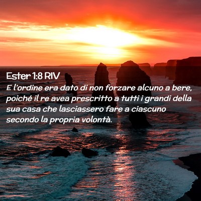 Picture 02 - Ester 1:8 RIV - E l’ordine era dato di non forzare alcuno a - Bible Verse Picture