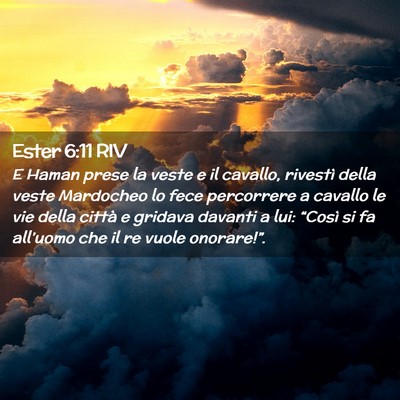 Picture 02 - Ester 6:11 RIV - E Haman prese la veste e il cavallo, rivestì - Bible Verse Picture