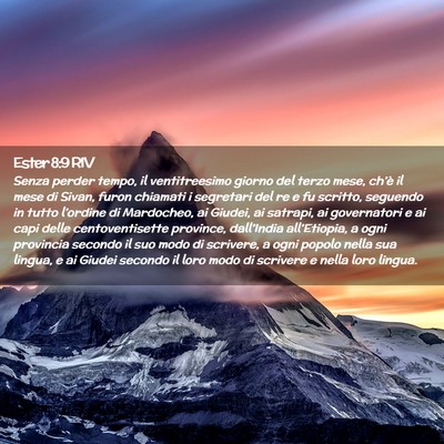 Picture 02 - Ester 8:9 RIV - Senza perder tempo, il ventitreesimo giorno del - Bible Verse Picture