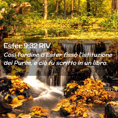 Picture 02 - Ester 9:32 RIV - Così l’ordine d’Ester fissò l’istituzione - Bible Verse Picture