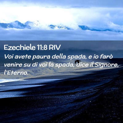 Picture 02 - Ezechiele 11:8 RIV - Voi avete paura della spada, e io farò venire su - Bible Verse Picture