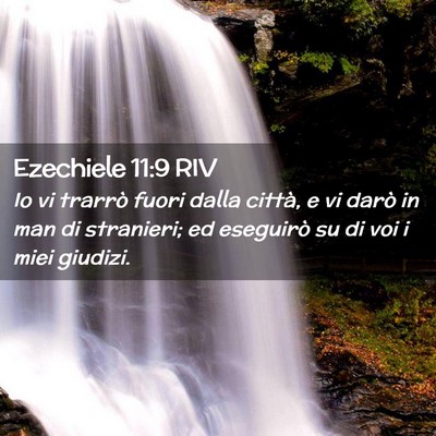 Picture 02 - Ezechiele 11:9 RIV - Io vi trarrò fuori dalla città, e vi darò in - Bible Verse Picture