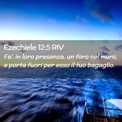 Picture 02 - Ezechiele 12:5 RIV - Fa’, in loro presenza, un foro nel muro, e - Bible Verse Picture