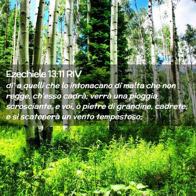 Picture 02 - Ezechiele 13:11 RIV - di’ a quelli che lo intonacano di malta che non - Bible Verse Picture