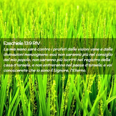 Picture 02 - Ezechiele 13:9 RIV - La mia mano sarà contro i profeti dalle visioni - Bible Verse Picture