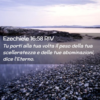 Picture 02 - Ezechiele 16:58 RIV - Tu porti alla tua volta il peso della tua - Bible Verse Picture