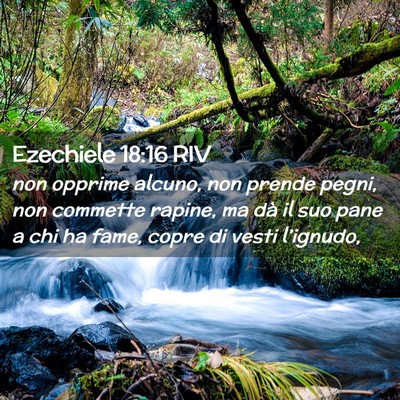 Picture 02 - Ezechiele 18:16 RIV - non opprime alcuno, non prende pegni, non - Bible Verse Picture