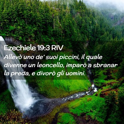 Picture 02 - Ezechiele 19:3 RIV - Allevò uno de’ suoi piccini, il quale divenne - Bible Verse Picture