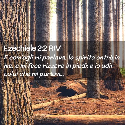 Picture 02 - Ezechiele 2:2 RIV - E com’egli mi parlava, lo spirito entrò in me, - Bible Verse Picture