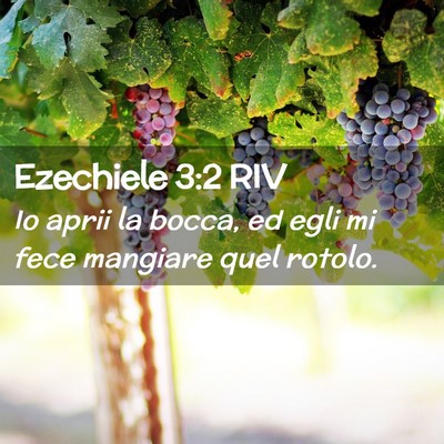 Picture 02 - Ezechiele 3:2 RIV - Io aprii la bocca, ed egli mi fece mangiare quel - Bible Verse Picture