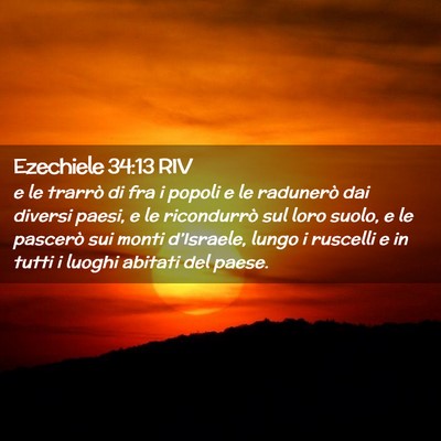 Picture 02 - Ezechiele 34:13 RIV - e le trarrò di fra i popoli e le radunerò dai - Bible Verse Picture