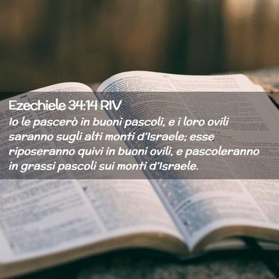 Picture 02 - Ezechiele 34:14 RIV - Io le pascerò in buoni pascoli, e i loro ovili - Bible Verse Picture