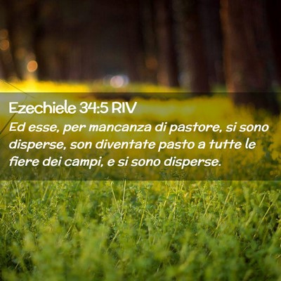 Picture 02 - Ezechiele 34:5 RIV - Ed esse, per mancanza di pastore, si sono - Bible Verse Picture