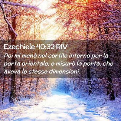 Picture 02 - Ezechiele 40:32 RIV - Poi mi menò nel cortile interno per la porta - Bible Verse Picture