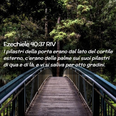 Picture 02 - Ezechiele 40:37 RIV - I pilastri della porta erano dal lato del cortile - Bible Verse Picture