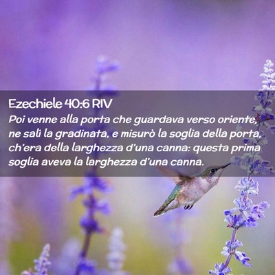 Picture 02 - Ezechiele 40:6 RIV - Poi venne alla porta che guardava verso oriente, - Bible Verse Picture