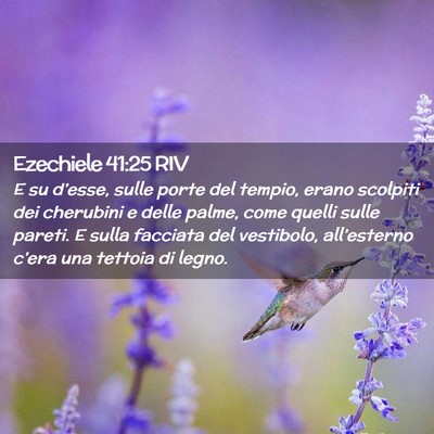 Picture 02 - Ezechiele 41:25 RIV - E su d’esse, sulle porte del tempio, erano - Bible Verse Picture