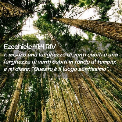 Picture 02 - Ezechiele 41:4 RIV - E misurò una lunghezza di venti cubiti e una - Bible Verse Picture
