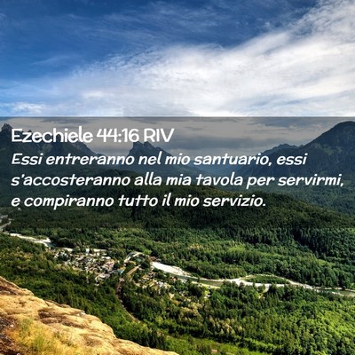 Picture 02 - Ezechiele 44:16 RIV - Essi entreranno nel mio santuario, essi - Bible Verse Picture