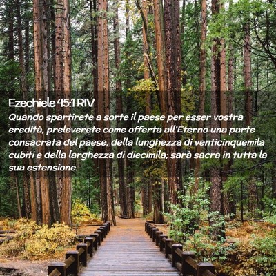 Picture 02 - Ezechiele 45:1 RIV - Quando spartirete a sorte il paese per esser - Bible Verse Picture