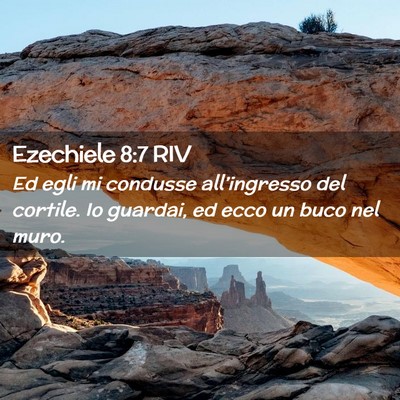 Picture 02 - Ezechiele 8:7 RIV - Ed egli mi condusse all’ingresso del cortile. - Bible Verse Picture