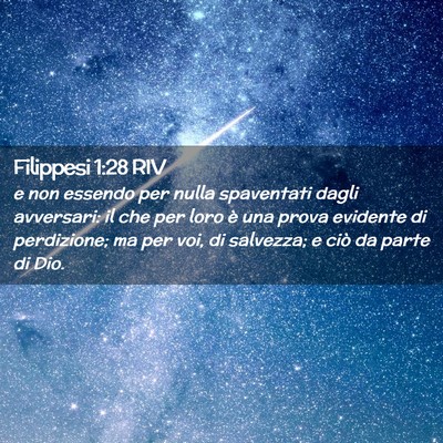Picture 02 - Filippesi 1:28 RIV - e non essendo per nulla spaventati dagli - Bible Verse Picture